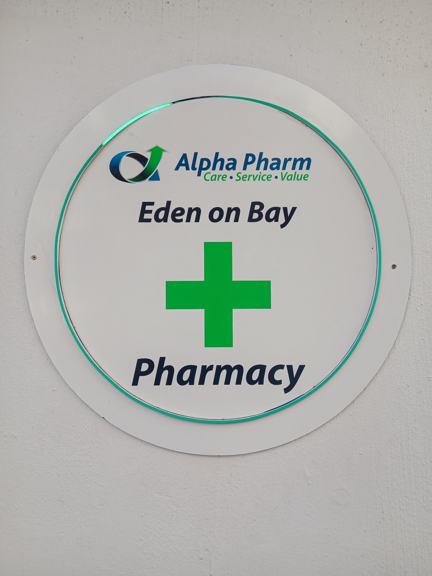 Eden on Bay pharmacy signage