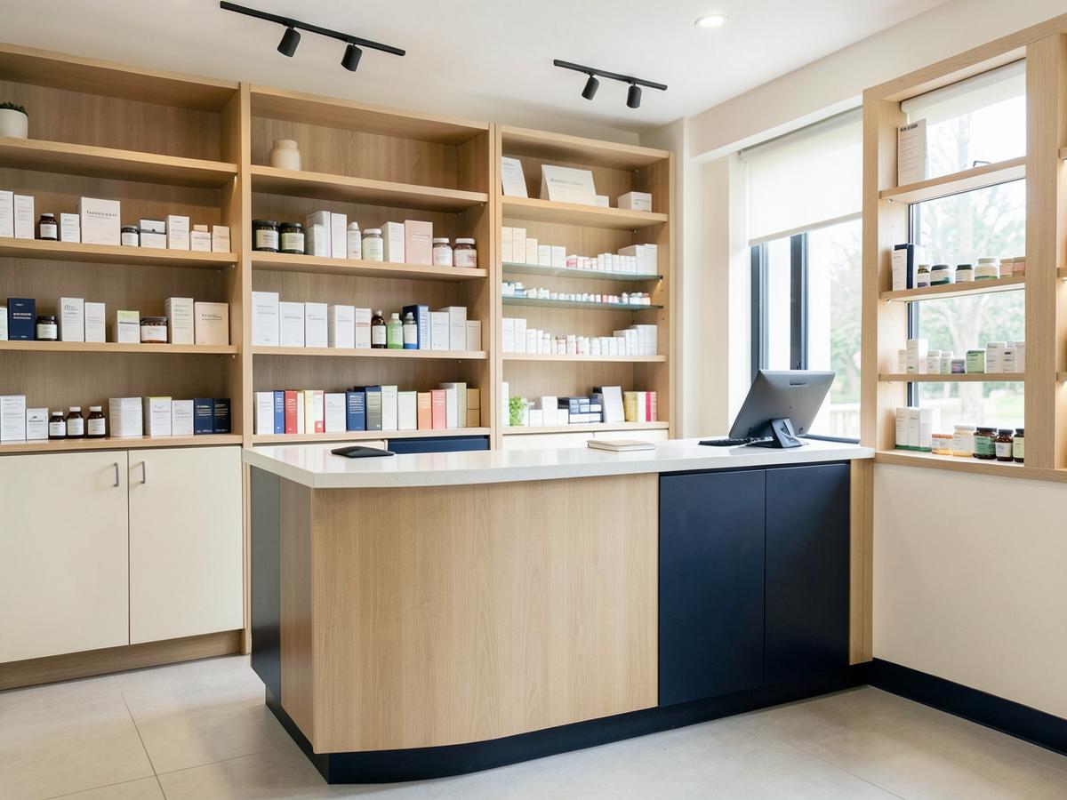 Shelves in the dispensary